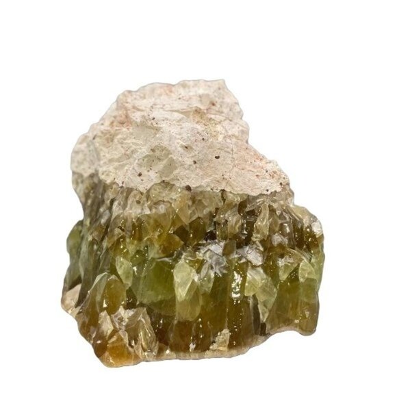 Green Calcite Free Form in its Matrix from Nature - Picture 1 of 10